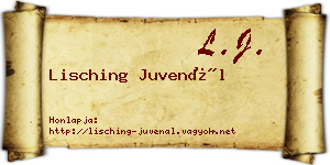 Lisching Juvenál névjegykártya